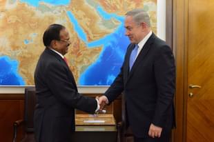 National Security Adviser Ajit Doval meets Israeli Prime Minister Benjamin Netanyahu. (PM of Israel/Twitter)